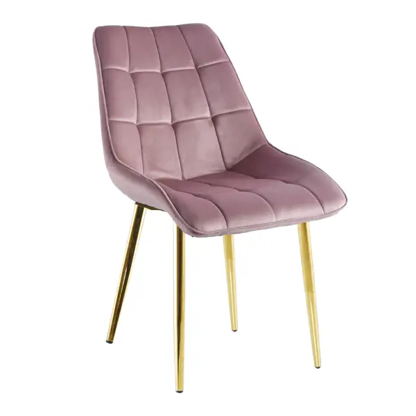 Krzesło tapicerowane różowy nogi złoty J262-1